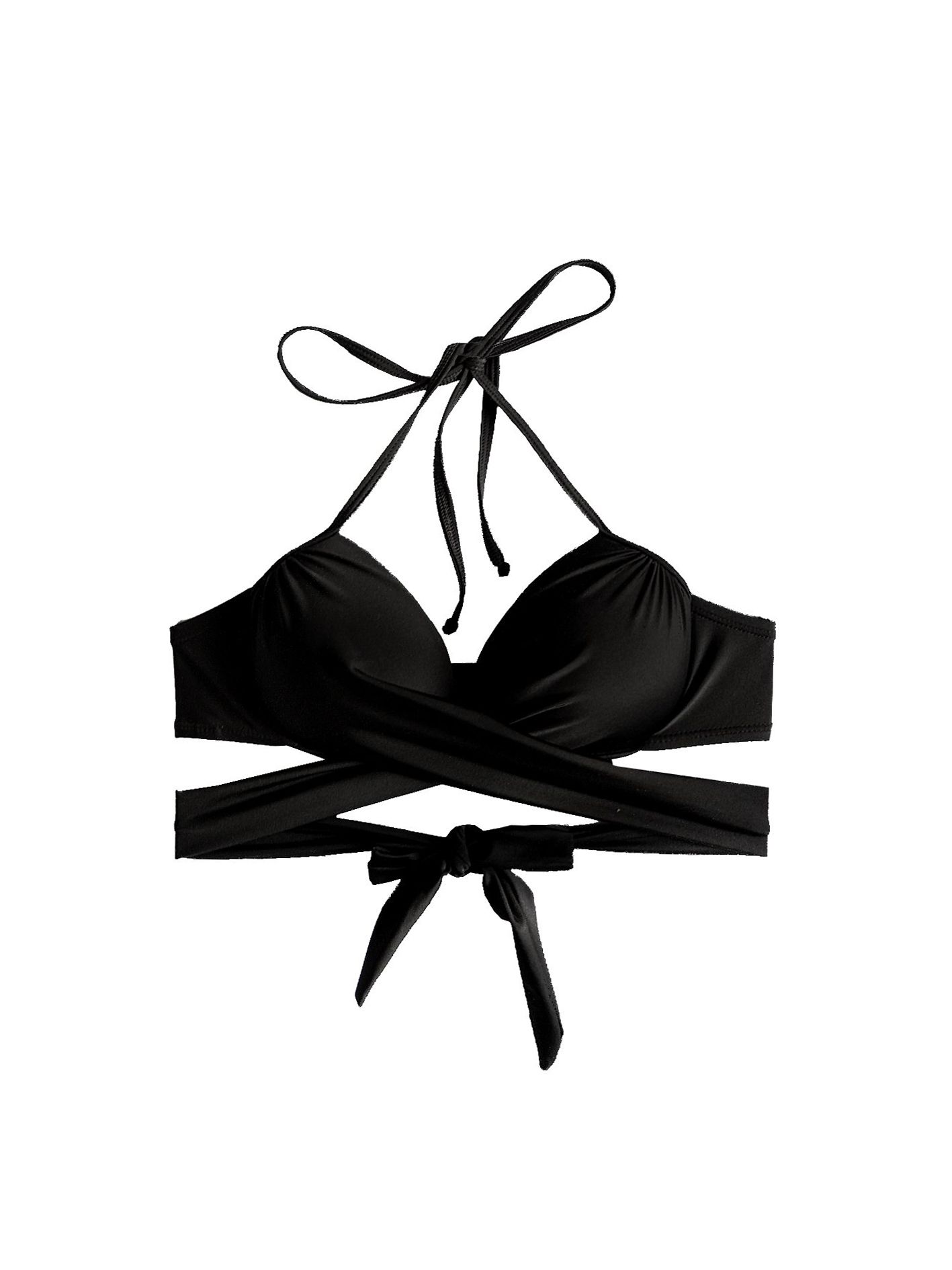 Áo bơi màu đen có gọng kèm mút nâng ngực - Wrapper Top