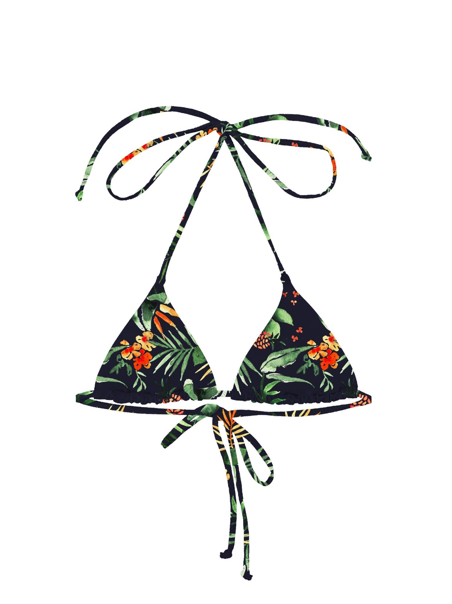 Áo bơi Bold Bikini tam giác cột dây họa tiết lá nhiệt đới - Dark Jungle Basic Top