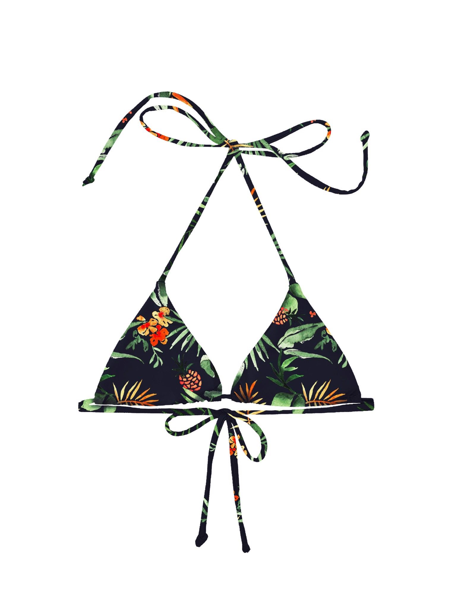 Áo bơi Bold Bikini tam giác cột dây họa tiết lá nhiệt đới - Dark Jungle Basic Top
