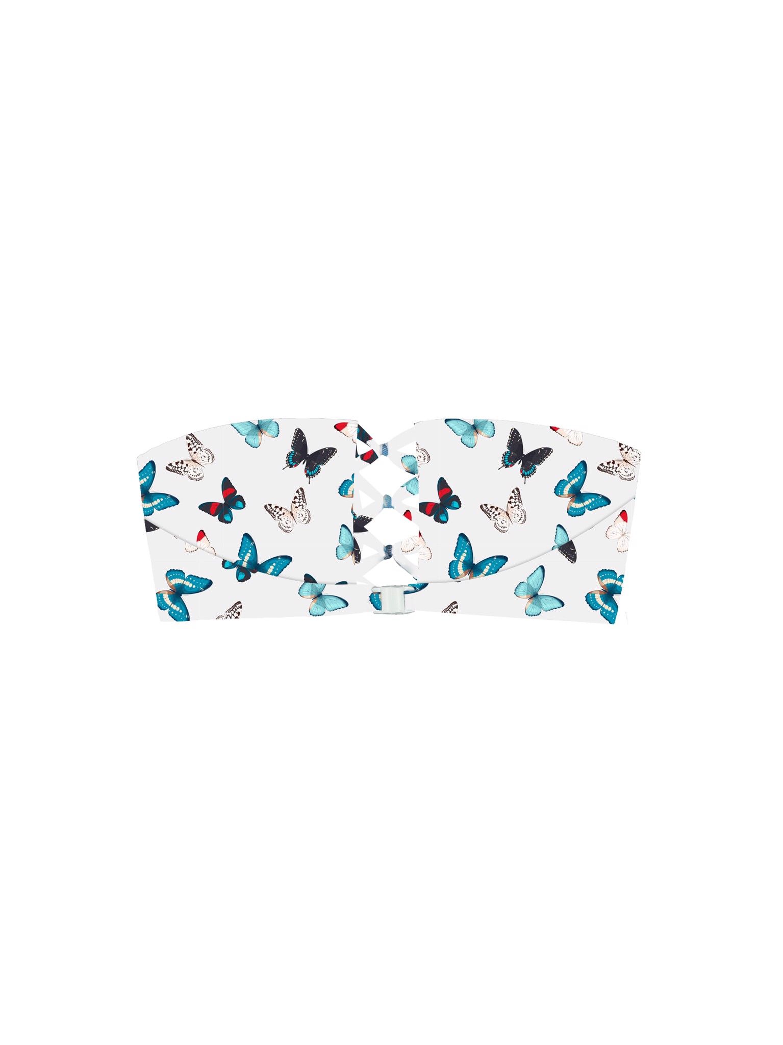 Áo bơi dáng quây thắt nút kiểu mermaid họa tiết bướm - TROP41 Mermaid Top