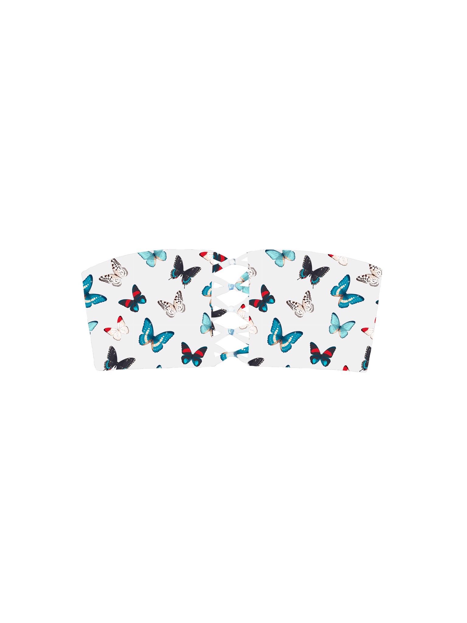 Áo bơi dáng quây thắt nút kiểu mermaid họa tiết bướm - TROP41 Mermaid Top