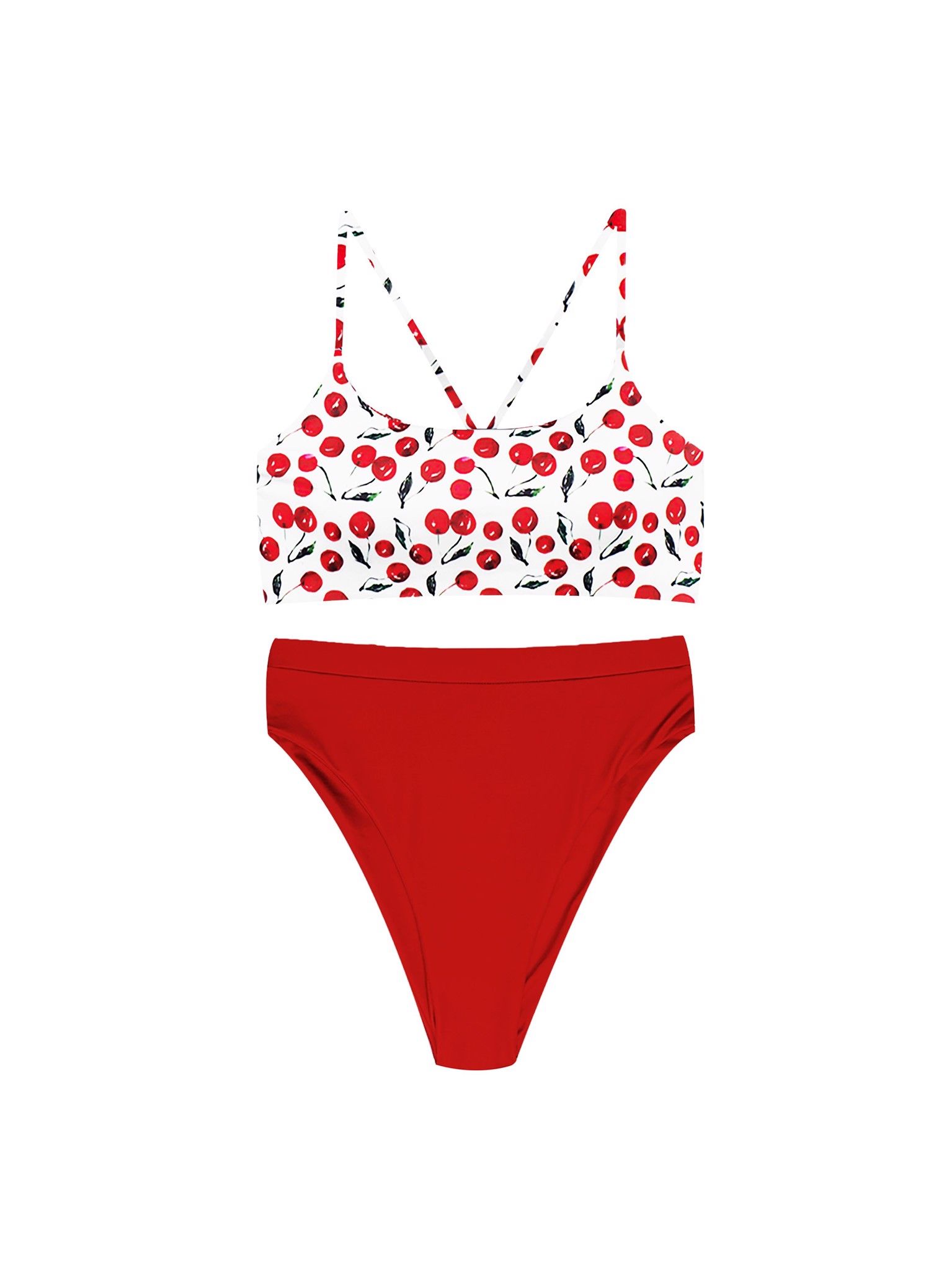 Cherry High Waist Set