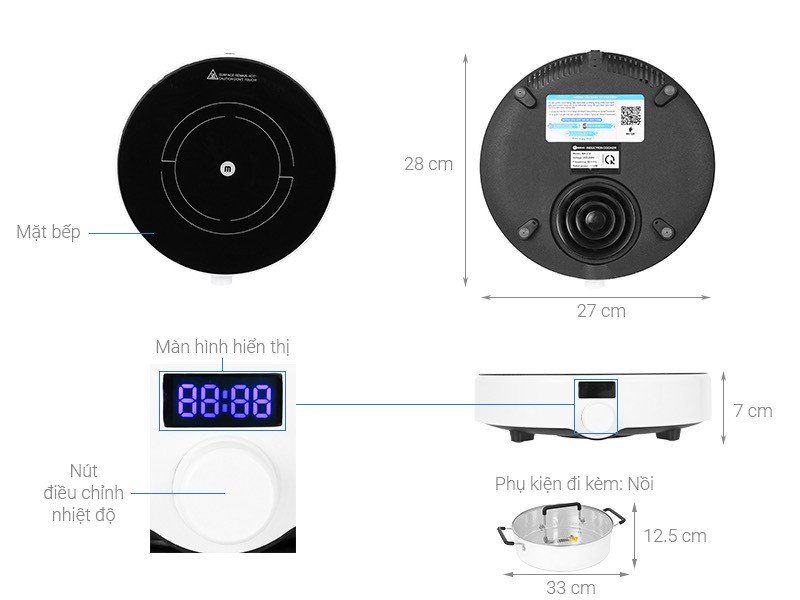 Bếp từ đơn tặng nồi lẩu MK218