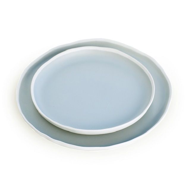 Đĩa gốm Thailand (xám)-Mae Nam Khong,an toàn cho lò vi sóng và máy rửa,kích thước: 21.5cm & 27.5cm