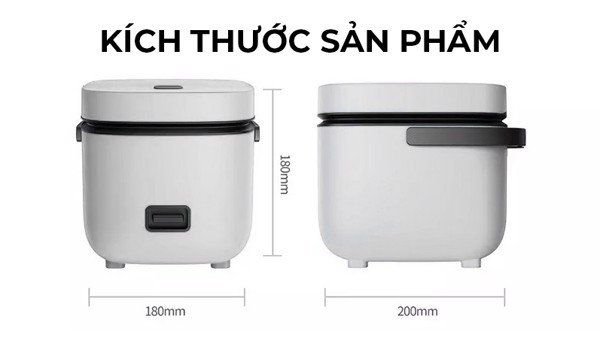 Nồi cơm điện mini Mishio MK265 (4 màu lựa chọn : xanh, nâu, trắng, hồng)