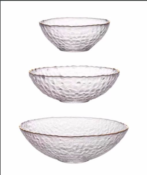 Bộ 3 tô thủy tinh cao cấp Maria Decor thiết kế trang nhã, an toàn sức khỏe