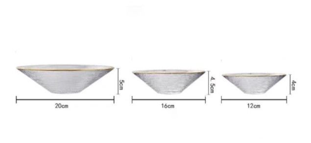 Bộ 3 tô thủy tinh cao cấp Maria Decor thiết kế trang nhã, an toàn sức khỏe