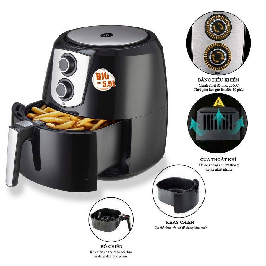 Nồi chiên 5.5L Mishio MK141