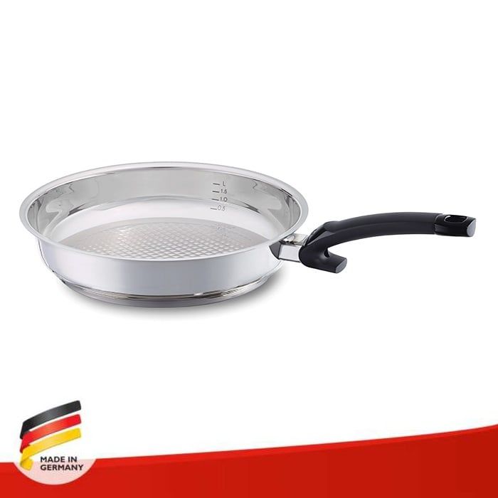  Chảo inox Đức cao cấp Fissler Steelux. Chuyên gia trong việc chiên thức ăn ở nhiệt độ cao. 