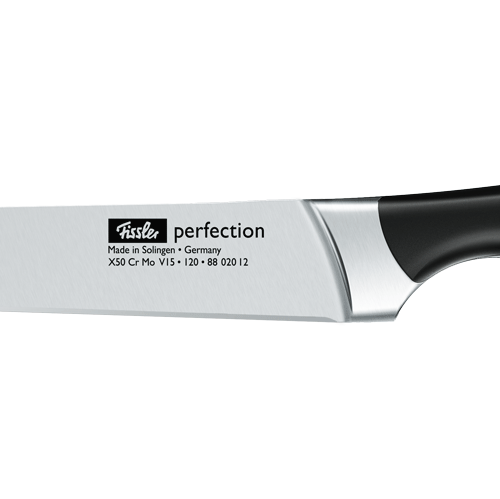  Dao bít tết Đức Fissler Perfection, chiều dài lưỡi dao: 12cm. Dụng cụ nhà bếp lí tưởng để cắt mọi loại thịt một cách nhẹ nhàng và dễ dàng hơn. 