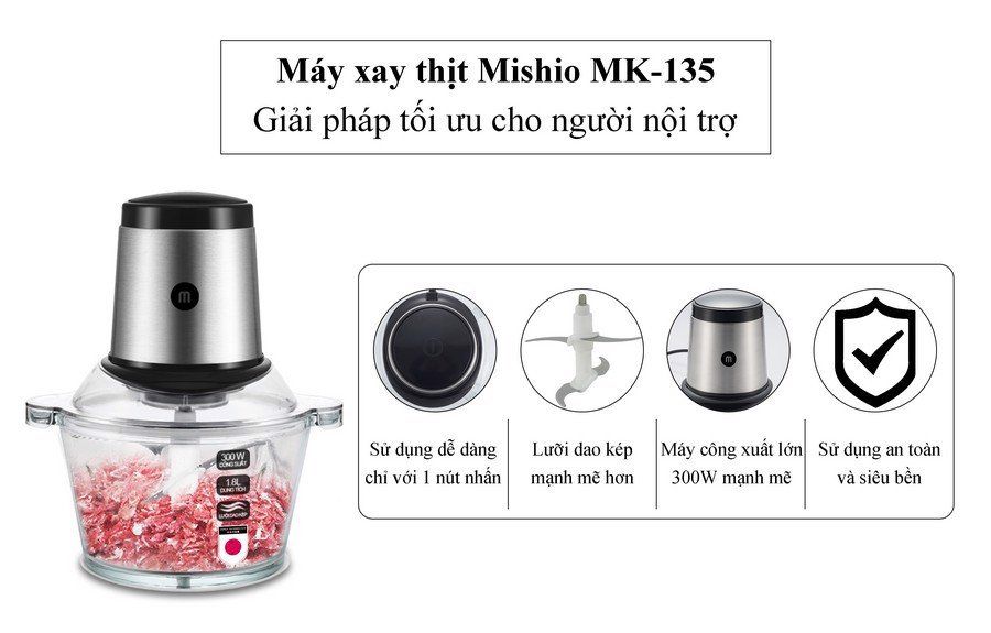 Máy xay thịt đa năng Mishio MK135