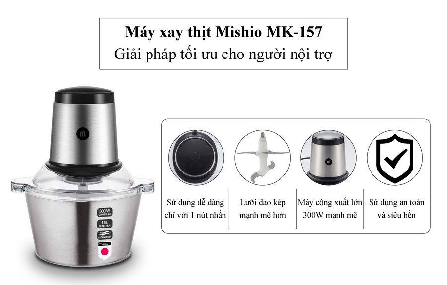 Máy xay thịt 1.8L cối inox MK157