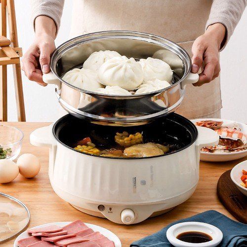 Nồi lẩu điện 4.0L Mishio MK275 kèm xửng hấp