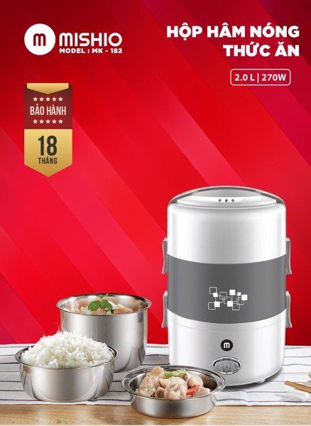 Hộp hâm cơm Mishio MK182 (inox304)