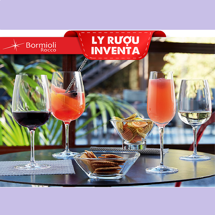 Ly rượu vang đỏ lớn Ý thương hiệu Bormioli Inventa. Dung tích: 50cl/1 ly. Một bộ có 6 ly.