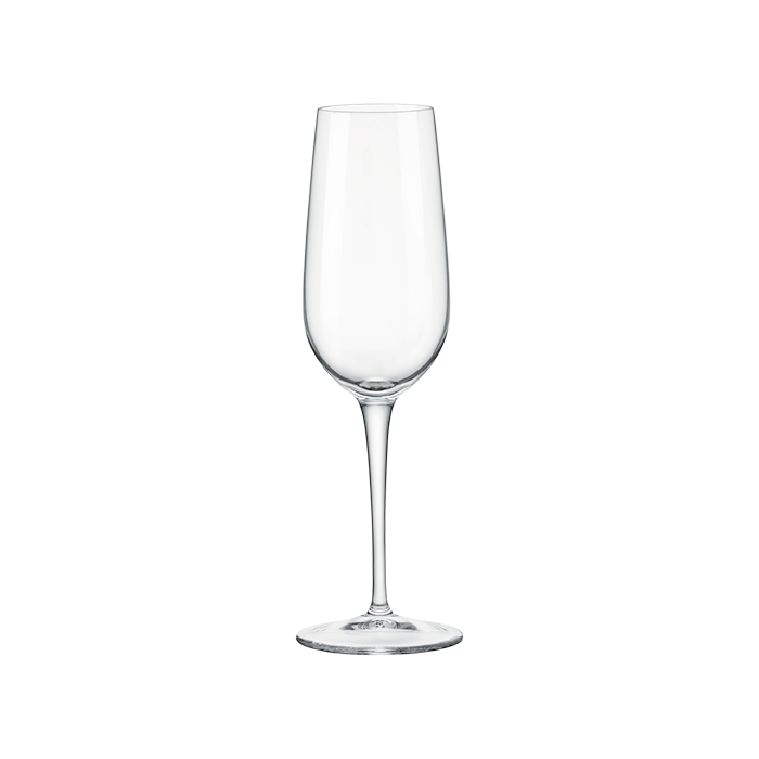 Ly rượu champagne Ý thương hiệu Bormioli Inventa. Dung tích: 21cl/1 ly. Một bộ có 6 ly.