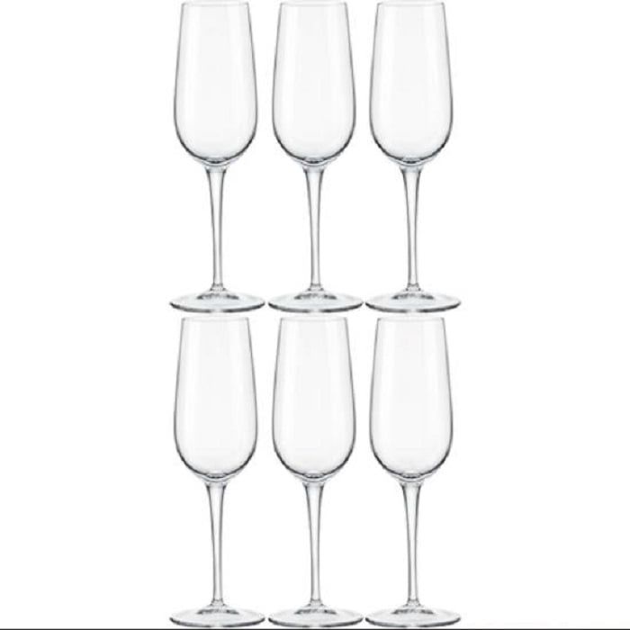 Ly rượu champagne Ý thương hiệu Bormioli Inventa. Dung tích: 21cl/1 ly. Một bộ có 6 ly.
