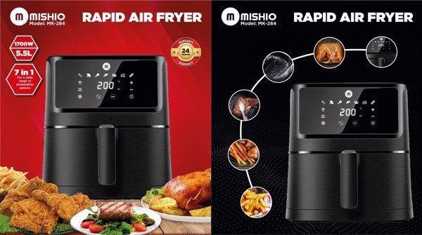Nồi chiên không dầu dòng cao cấp 5.5L Mishio MK284 1700W