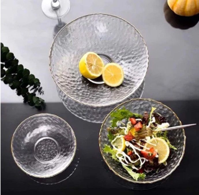 Tô thủy tinh cao cấp. có 3 kích thước dễ sử dụng. Thiết kế độc đáo, phù hợp với nhiều món ăn.