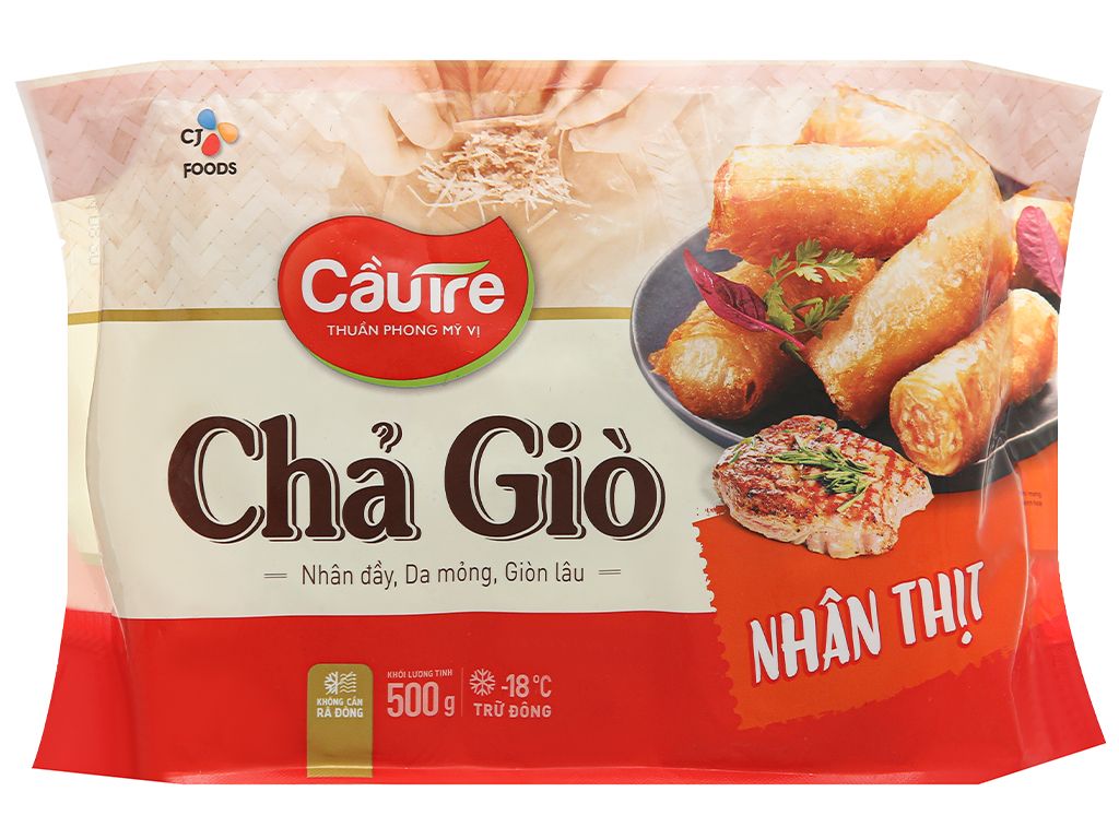  Chả giò nhân thịt - Cầu Tre - Gói 500g 