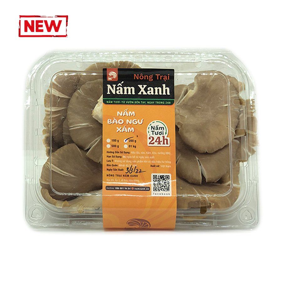  Nấm Bào Ngư xám tươi Nấm Xanh 200gr 