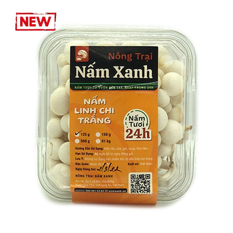  Nấm Linh Chi trắng tươi Nấm Xanh 125gr 