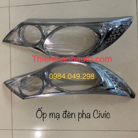  Ốp mạ đèn pha Honda Civic 2006-07-08-09-10-11-2012 - Thienthanhauto.com 