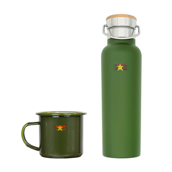 Bộ đôi Ca men Xanh - Bình giữ nhiệt Xanh
