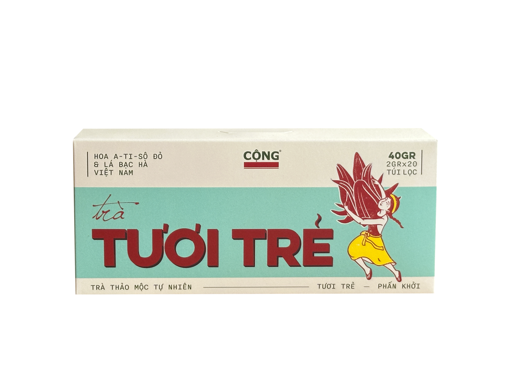 Trà Tươi Trẻ (hoa atiso, cỏ ngọt và bạc hà) túi lọc