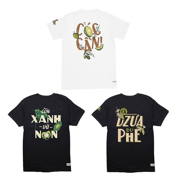 Bộ 3 áo Cà Dừa Đủ Phê - Còn Non Và Xanh - Cóc Cần