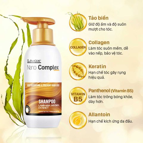  Dầu Gội Làm Sạch Sâu Ngăn Rụng Tóc Lavox Nano Complex 300ml 