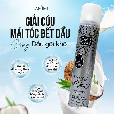  Dầu Gội Khô Girlz Only Dry Shampoo 200ml 