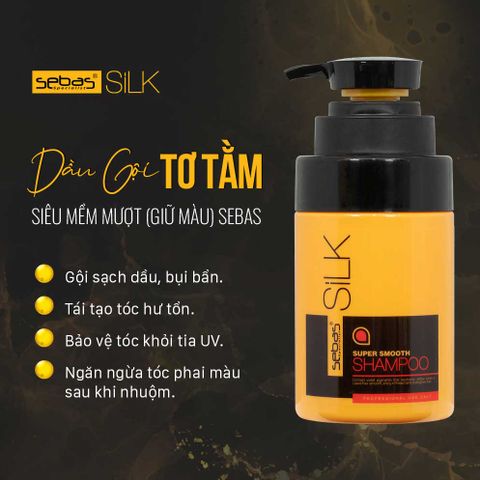  Dầu Gội Tơ Tằm Siêu Mềm Mượt (Giữ Màu) Sebas 500ml 