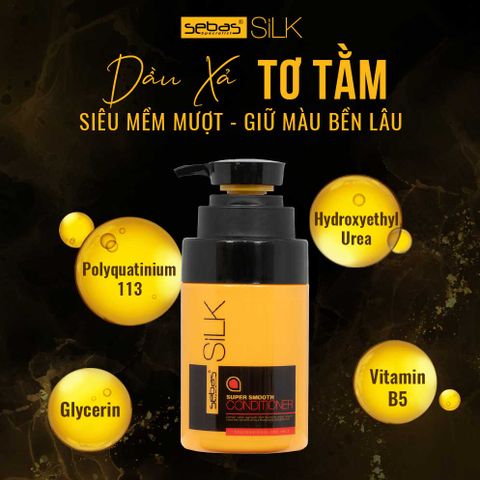  Dầu Xả Tơ Tằm Siêu Mềm Mượt (Giữ Màu) Sebas 500ml 