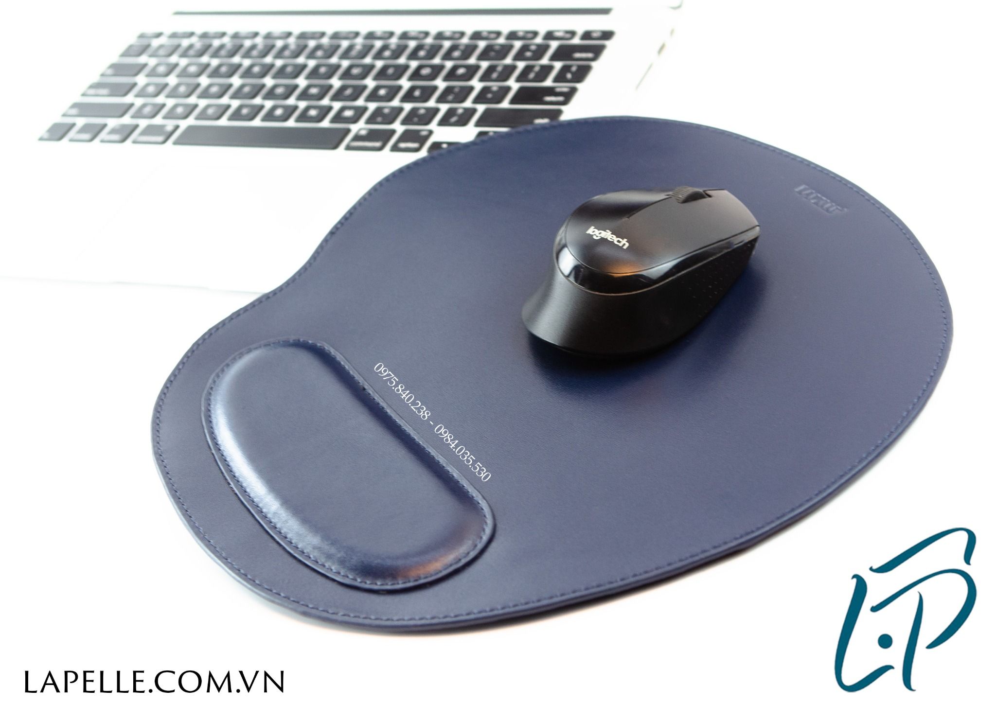  Bàn di chuột , miếng lót chuột bằng da bo thật có đệm kê tay Mouse Pads Leather LAPELLE 