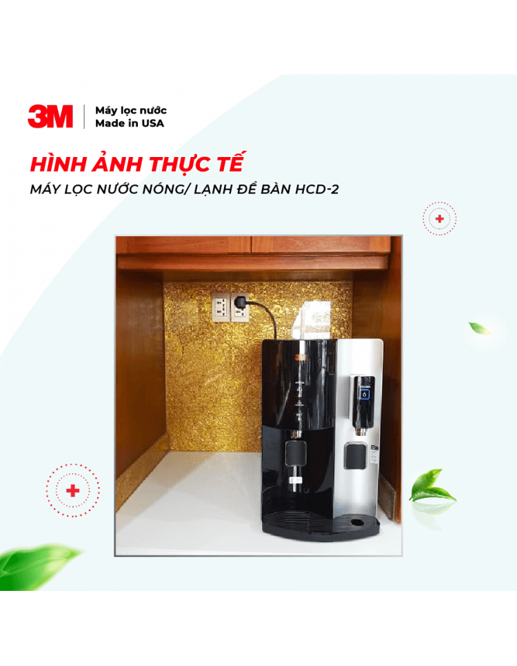 MÁY LỌC NƯỚC NÓNG LẠNH ĐỂ BÀN CAO CẤP 3M HCD-2 (MÀU ĐEN) - 3M HCD-2