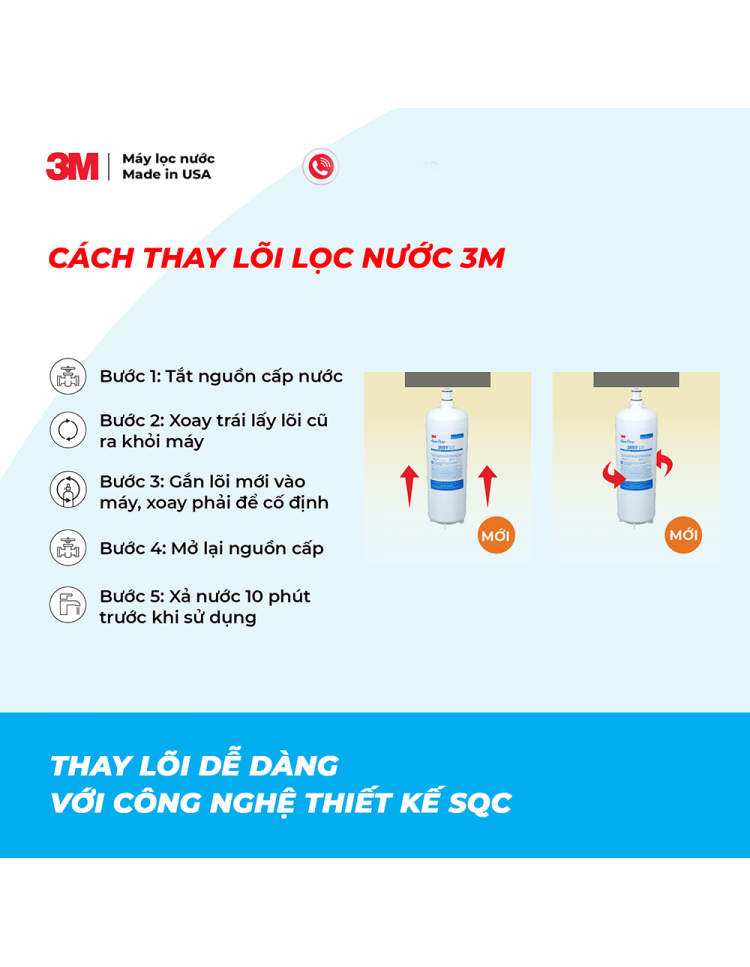 LÕI LỌC THAY THẾ DÙNG CHO MÁY LỌC NƯỚC 3M FF100 - 3M FF101