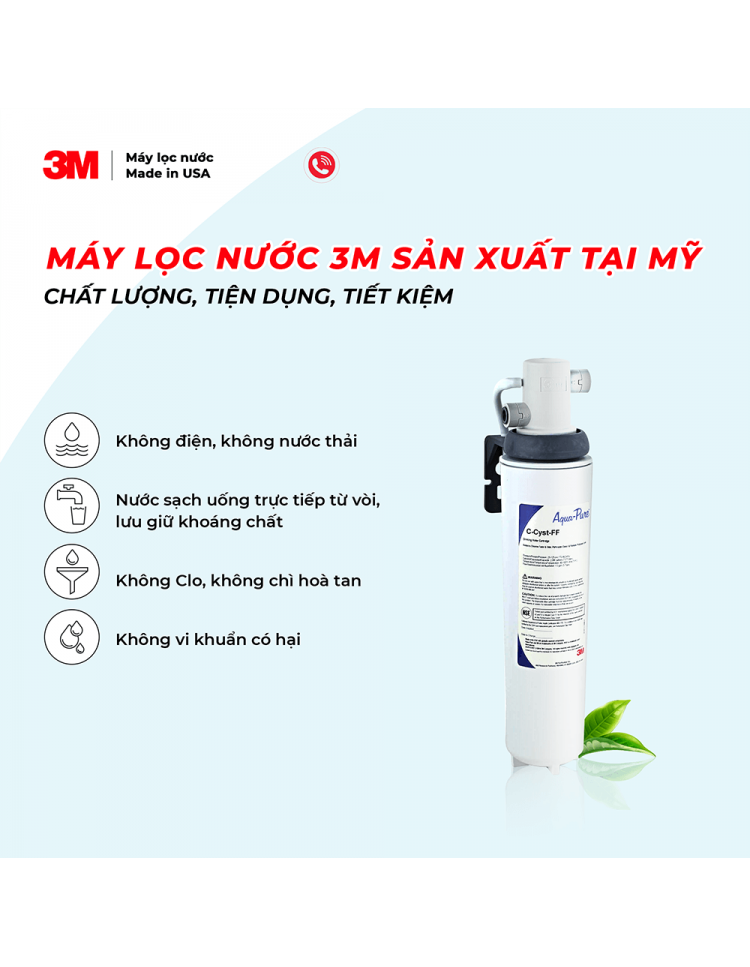 MÁY LỌC NƯỚC 3M LẮP DƯỚI BỒN RỬA - KHÔNG KÈM VÒI - 3M AP EASY CYST FF