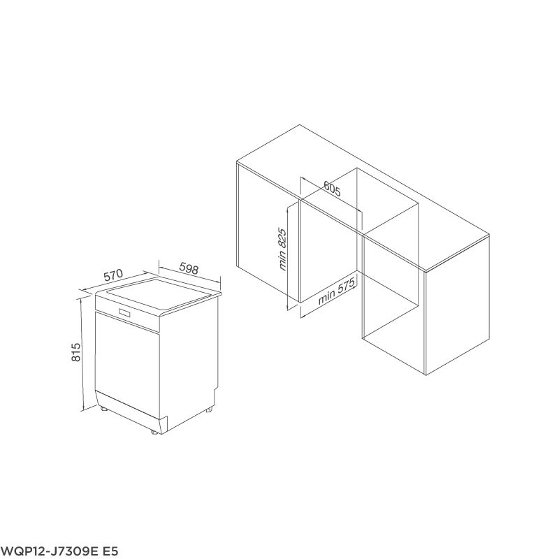 Máy rửa chén âm tủ WQP12-J7309E E5 - Malloca