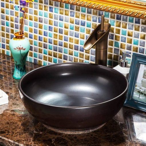 Lavabo gốm mỹ thuật LS15
