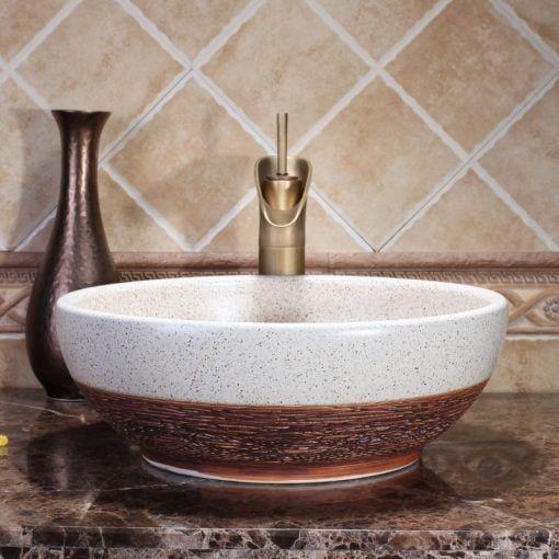 Lavabo gốm mỹ thuật LS16