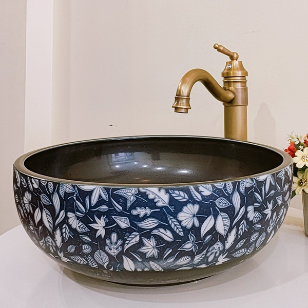 Lavabo gốm mỹ thuật LS18