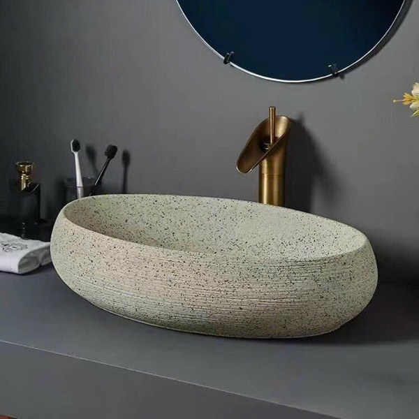 Lavabo gốm mỹ thuật LS34B