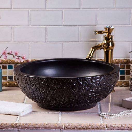 Lavabo gốm mỹ thuật LS12