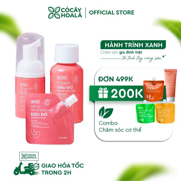 Bộ sản phẩm chăm sóc da Đậu đỏ phiên bản Mini