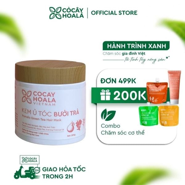 Kem Ủ Tóc Bưởi Trà Cỏ Cây Hoa Lá 200g Dưỡng Tóc Mềm Mượt