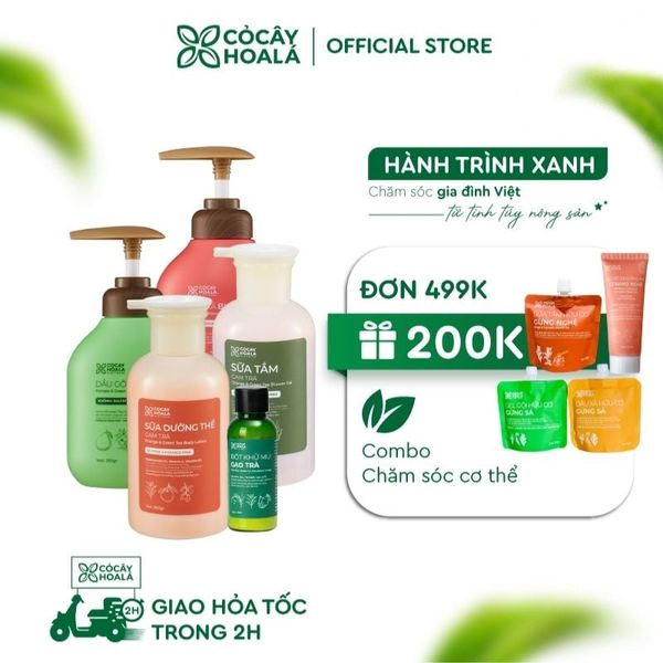 Combo Chăm Sóc Tóc & Cơ Thể Trà Xanh Cỏ Cây Hoa Lá