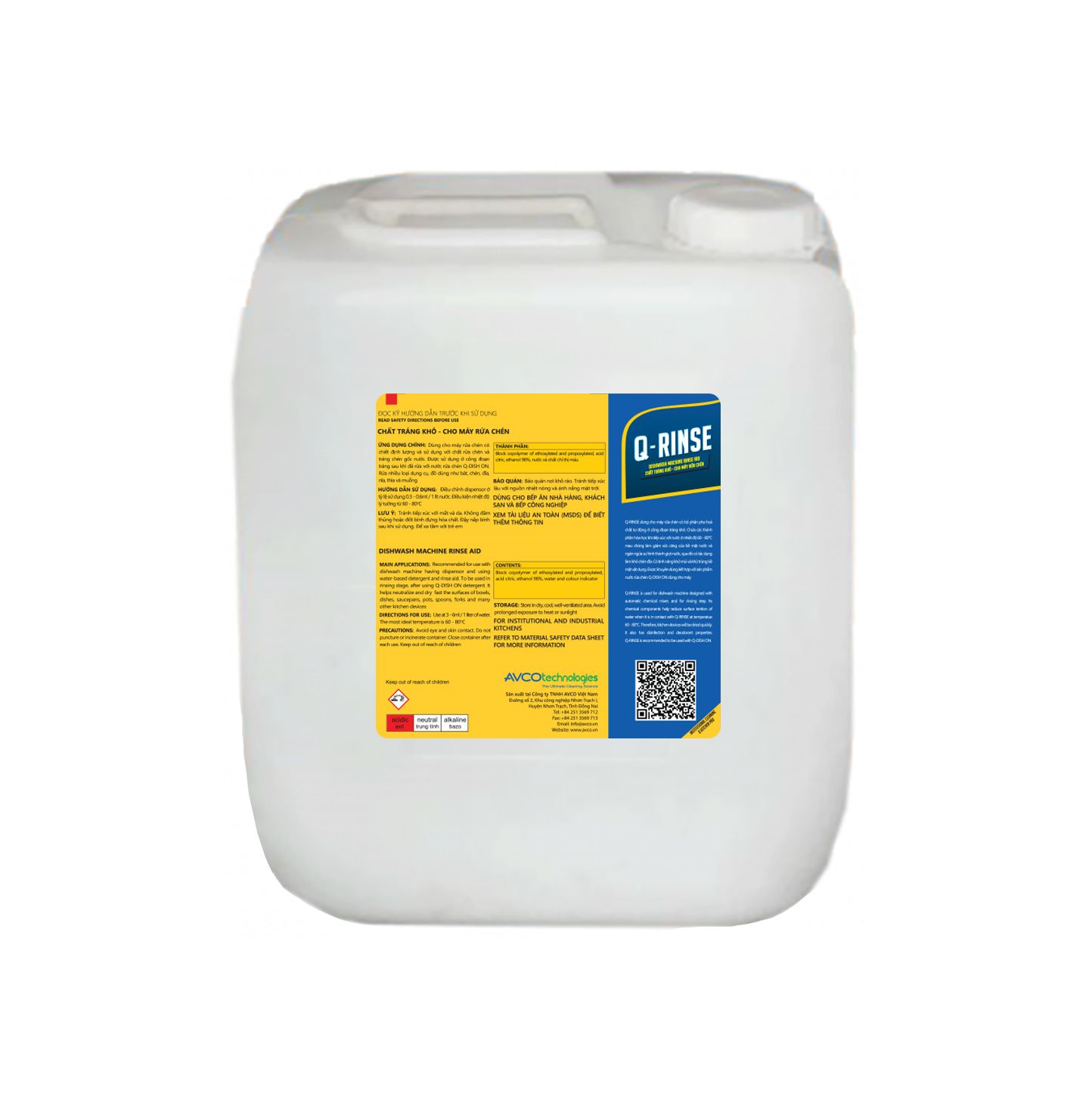 Q RINSE Chất tráng khô cho máy rửa chén