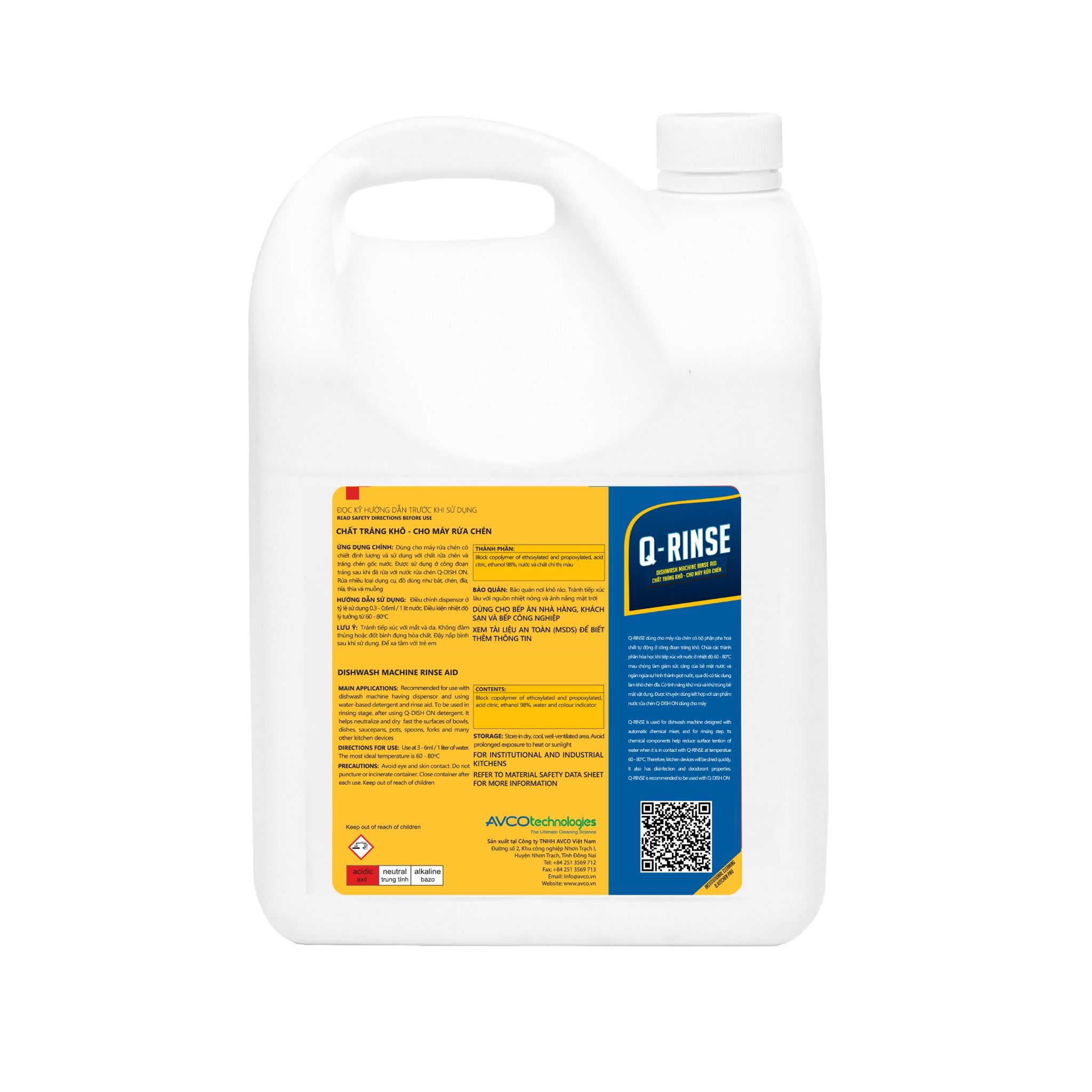 Q RINSE Chất tráng khô cho máy rửa chén