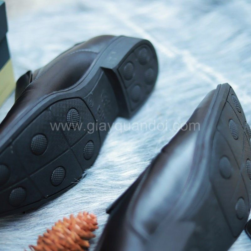 Giày Da Sĩ Quan Đế Hơi 714 Air Màu Đen Công Ty 32